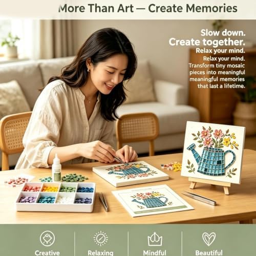 Cottage Garden Mosaic DIY Kit – Watering Can Mosaic Art Kit，Bees - Image 3