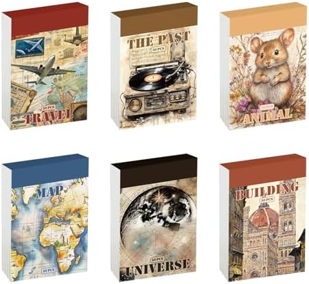 300 Pcs Vintage Aesthetic Washi Stickers Book - 6 Daily Life Scenery Themes Scrapbook Stickers Set for Journaling, Bullet Journal, Art Diary, Planner Notebook, Craft Gifts for Creatives by JUNKJWBZ%7CPeelStickInspir