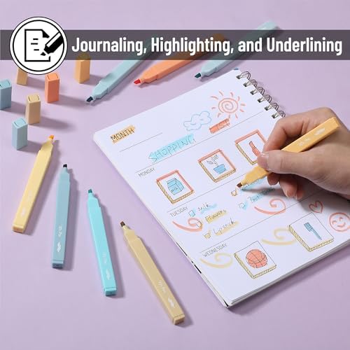 Mr. Pen- Aesthetic Highlighters No Bleed, 8 Pack, Assorted Colors | Chisel Tip, Cute Highlighters Assorted Colors for Journaling, Highlighting, Underlining, Fast Dry, Back to School Supplies - Image 5