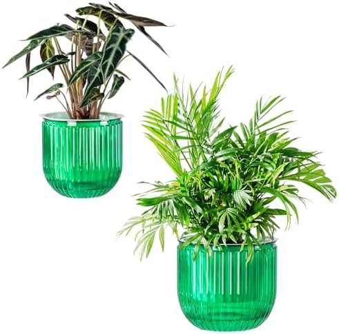 Melphoe Self Watering Pots for Indoor Plants Planter, 6.5/5.3 Inch 2 Pack Planters Self Watering Plant Pots for Flower, Houseplants, Succulent, African Violets and Cactus with Drainage by Melphoe