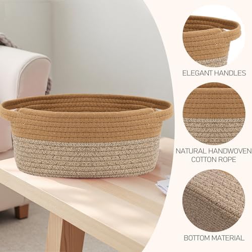 JMvicyroam Small Woven Basket, Empty Gift Basket, Jute&Brown/1 Pack - Image 3