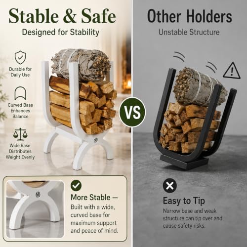 White Wooden Palo Santo Holder, Incense Storage for Palo Santo & Sage - Image 4