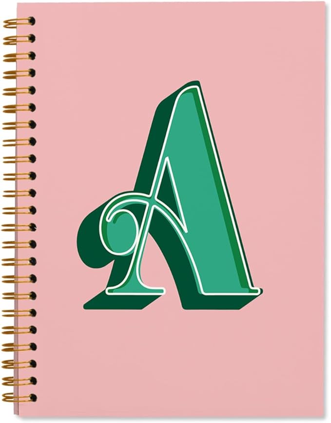 ShowDraven Vintage Initial Letter A Notebook, Personalized Gifts Notebook, Custom Notebook Journals for Writing, Customized Gifts, Monogrammed Gifts for Women, Hardcover Spiral Notebook 5.5 x 8.3