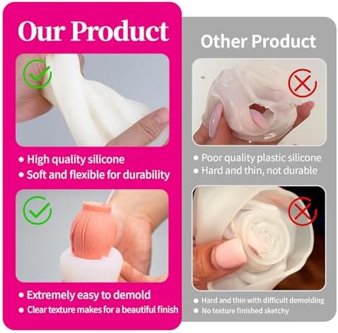 2Pcs Tulip Silicone Candle Flower Wax Mold - Image 3