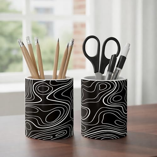 Ceramic Pen Holder Desk Accessories Brush Holder Pencil Holder Organizer - Image 5