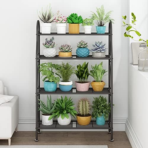 SORCEDAS Plant Stand Outdoor Indoor 4 Tier Metal Corner Flower Shelf - Image 2