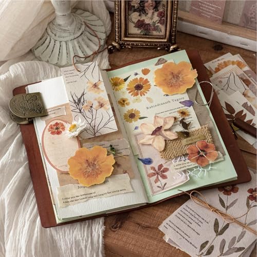 RISYPISY 100Pcs Floral Scrapbook Supplies Kit for Junk Journal - Image 4