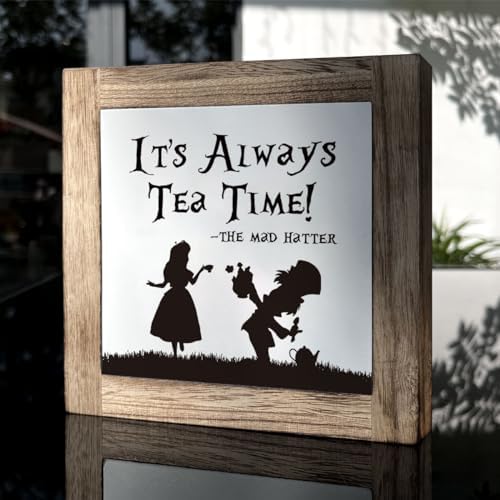 Wooden Box Signs for Home Decor, Farmhouse Wood Sign, Decorative Wooden Table Decors, Tea Lover Friend Gift, It's Always Tea Time Sign - Image 3