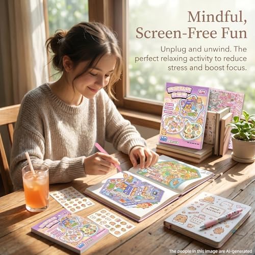 Soft 3D Landscape Sticker Set, Pink Tweezers - Image 3