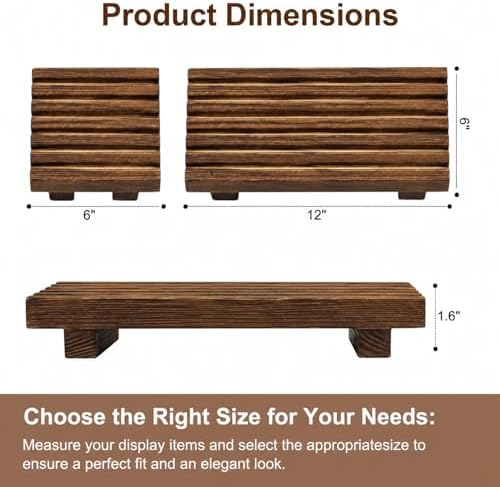 Klunk Wooden Risers, Wood Bathroom Tray & Kitchen Counter Riser, Set of 3 - Image 2