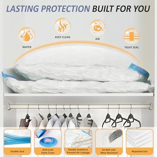 4 XXL Jumbo Vacuum Storage Bags for Bedding, Space Saver with Hand Pump - Image 4