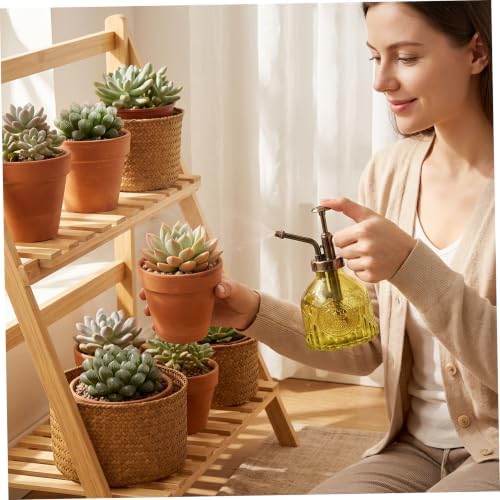 Plant Mister Spray Bottle Retro Embossed Glass Plant Spritzer, Green - Image 2