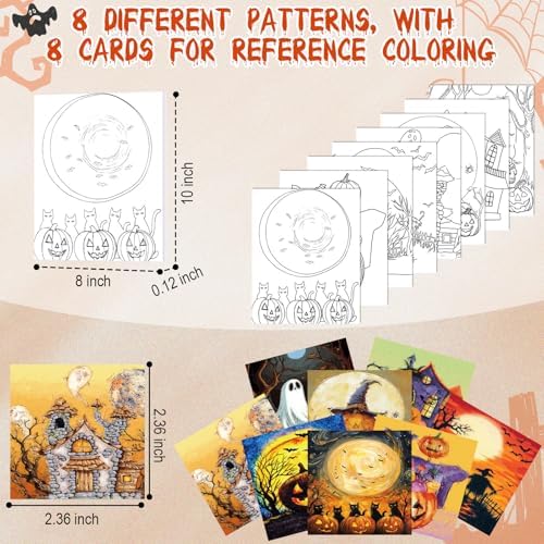 Cholemy 36 Pcs Paint and Sip Kit Gift for Adults 8''x10'',Halloween Pumpkin - Image 3
