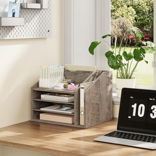 CHOEZON Wooden Desk Organizer with Adjustable Partitions - Image 3