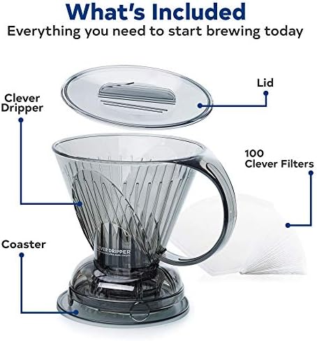 Clever Coffee Dripper | Large 18 oz | Cloud | BPA-Free | 100 Filters - Image 3