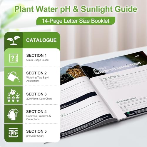 Indoor Plant Care Kit - Soil Moisture Meter, 200+ Houseplant Watering Guidebook & pH Test Strips (25 Counts) - Plant Mom Gifts, Starter Tool Set for Monstera, Succulent & Fiddle Leaf Fig - Image 6