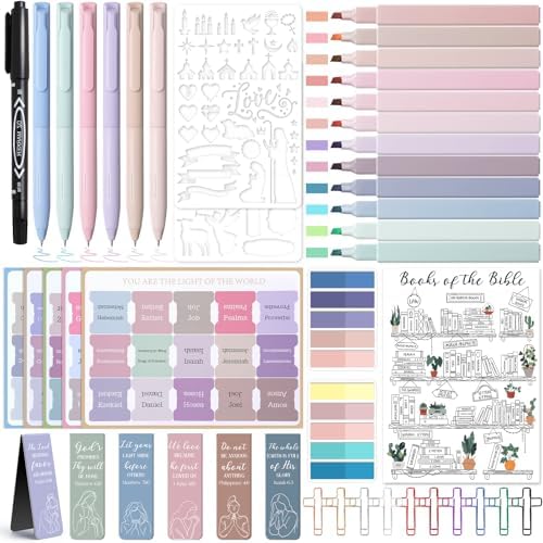 XKDOUS Bible Study Supplies, Bible Journaling Kit with Highlighters，Morandi by XKDOUS