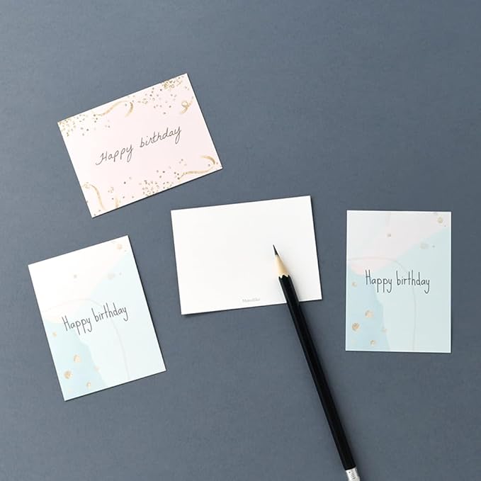 Monolike Day by Day Card, 107 Happy Birthday Sparkle - Mix 48 Mini Single cards, 24 envelopes Package