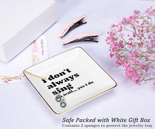 Theatre and Singer Decor Gifts,Music Lover Gift-Karaoke Lovers Keepsake,Musician Teacher Singing Keepsake,Music Party Present-Night Song Singer Present-Ceramic Jewelry Tray Trinket Holder Ring Dish - Image 2