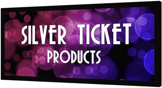 Silver Ticket Products STR Series 6 Piece Home Theater Fixed Frame 4K / 8K Ultra HD, HDTV, HDR & Active 3D Movie Projection Screen, 2.35:1 Format, 115" Diagonal, High Contrast Material STR-235115-HC