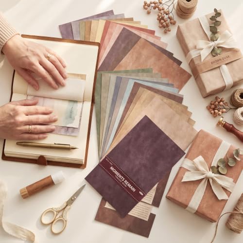 Scrapbook Paper Color Wash Decorative Craft Paper Pack Watercolor Patterned Sheets for Card Making Journaling Collage Decoupage Party Decor Invitations DIY Gift Projects - Image 7