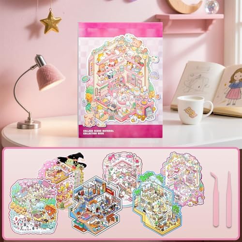 3D Sticker Scene Therapy Book – DIY Miniature Craft Kit with Repositionable 3D Stickers, Stress Relief Gift for Teens & Adults - Image 6