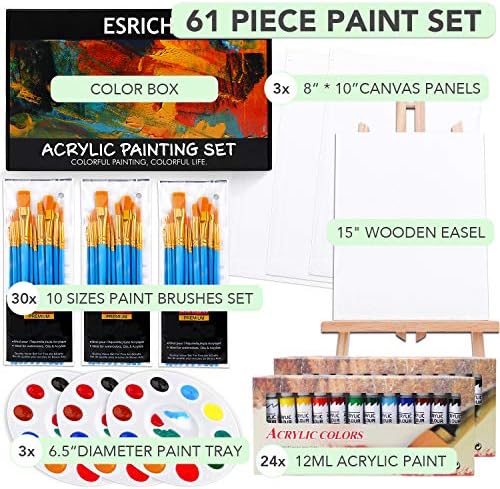 ESRICH Acrylic Paint Set,Painting Supplies with 2 PCS of 12 Paint - Image 6