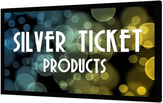 Silver Ticket Products STR Series 6 Piece Home Theater Fixed Frame 4K / 8K Ultra HD, HDTV, HDR & Active 3D Movie Projection Screen, 16:9 Format, 110" Diagonal, Woven Acoustic Material STR-169110-WAB