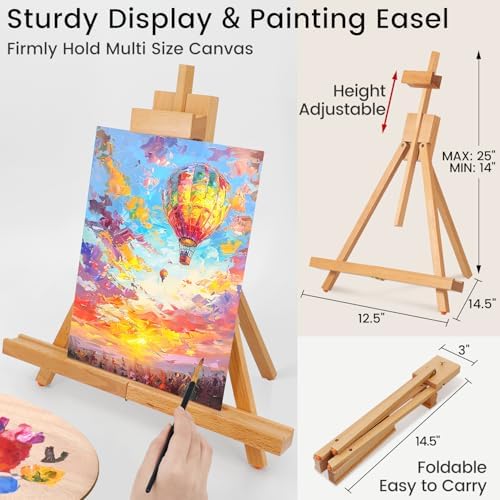 ARTALLY Acrylic Paint Set for Adults & Kids, 67 Pcs Canvas Painting Kits, 32 Colors Acrylic Paint (22ML),Table Easel,Brushes,Canvas, Art Painting Supplies Kit for Students,Artists,Beginners - Image 4