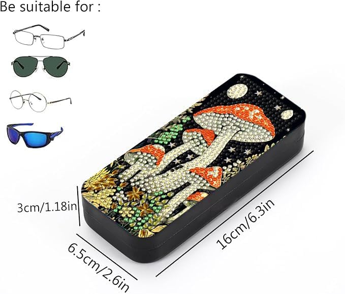 Leatrice 5d Diamond Art Kits for Adults Small Diamond Painting Kit Gem Art Paint by Diamonds Dots Eyeglasses Case DIY for Beginner Women