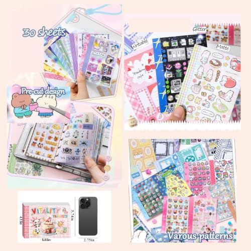 Japanese Sticker Book for Scrapbooking,Kawaii Pets Stickers for Journaling - Image 5