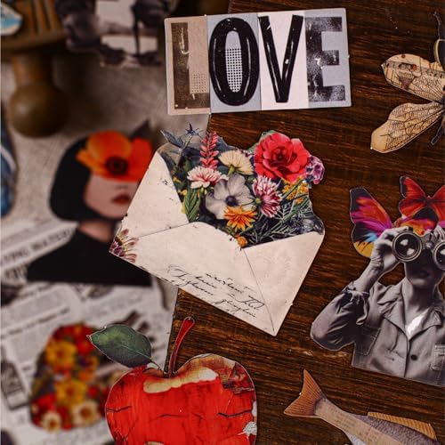 60 Pcs Vintage Collage Cardstock Stickers for Scrapbooking - Image 6