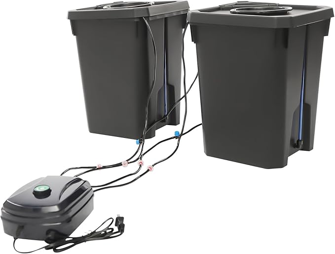 Hydroponics Growing System with Top Drip Kit, 5 Gallon Deep Water Culture Bucket System with 12W Air Pump, Recirculating Drip Garden System for Growing Plants Flowers Vegetables Fruits
