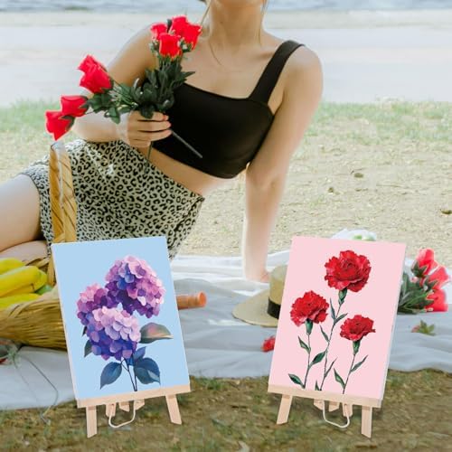 Sherr 24 Pcs Pre Drawn Canvas for Adult, Flower, 8 x 10 Inch - Image 5