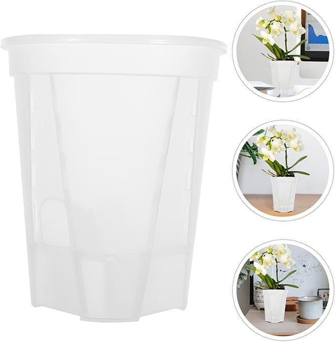 KESYOO Self-Watering Pots for Indoor Plants 5 Pieces Transparent Plastic Pots Water Tank 18 x 204 cm Self-Watering for Succulents and Orchids Easy and Easy Growing