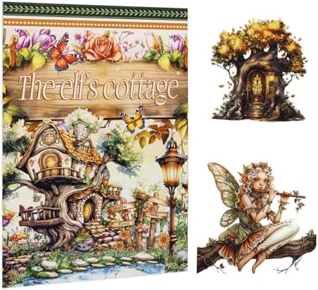 Dizdkizd Pre-Cut Cottage Core Sticker for Journaling, Elf Fairy PET and Paper Materials Vintage Ephemera Collage Book, Cute Bullet Journal Decals Scrapbook Supplies by Dizdkizd