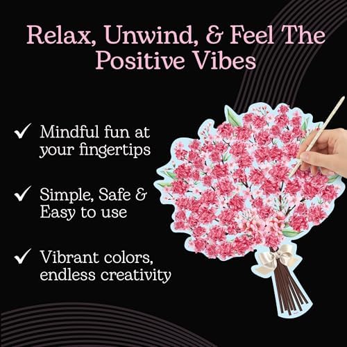 Unwynd Poke Art Cherry Blossom Flower Bouquet Kit for Adults, Women & Teens - Image 4