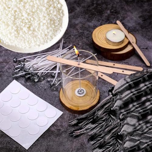 Natural Soy Wax for Candle Making, 14oz Organic Soy Wax Pellets with 20pcs Wick, 20pcs Wick Stickers and 5 Centering Device for Candle Making - Image 4