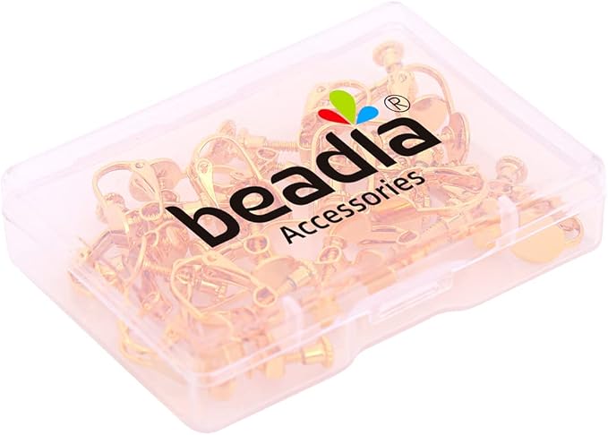 18K Gold Plated Screw Earring Clips Flat 13x17mm 20pcs for Jewelry Making Findings