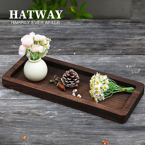 Hatway Long Wood Tray for Home Decor and Coffee Table Tray - Image 4