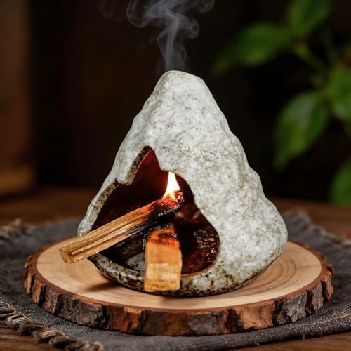 MOUGIGI Pure White Zongzi Palo Santo Holder,Elegant Sage Cone Incense Dish by MOUGIGI