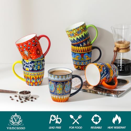 vancasso KRVI Ceramic Coffee Mugs, Set of 6, 16 oz - Image 3