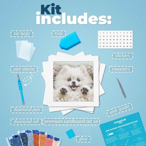 LuwoArte 6 Pack Cute Dogs Diamond Art Kits for Adults Beginners - Image 2