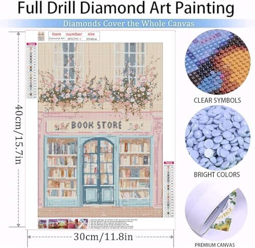 Pink Bookstore Diamond Art Kits for Adult Diamond Painting Kit for Beginner - Image 4