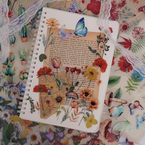 500Pcs Natural Flower Stickers with 260Pcs Letter Stickers,Self-Adhesive Flower Sticker for Scrapbooking Supplies Junk Journal Bullet Journal Planner Laptop - Image 6