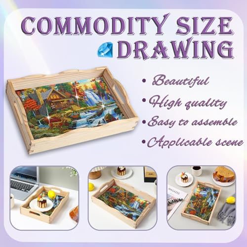 EWJRNSF Diamond Art Kits for Adults Wooden Serving Trays with Handles - Image 4
