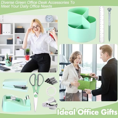 Marspark Sage Green Desk Accessories Office Supplies Set, 12 Pcs - Image 5