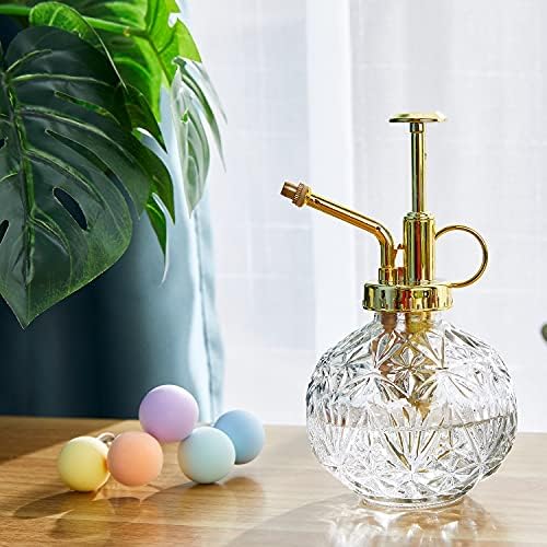 Glass Plant Mister Water Spray Bottle, Succulent Watering Bottle with Plastic Top Pump, 200 ML Capacity Vintage Style Plant Sprayer, Small Watering Can for Indoor Outdoor House Plants - Clear - Image 6