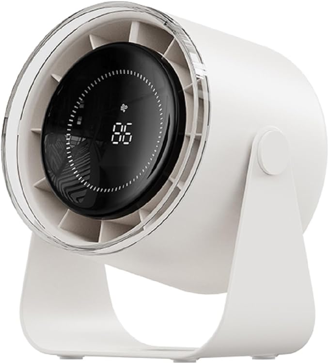 Small Desk Fan, 28dB Ultra-Quiet Desktop Air Circulator with 115° Adjustable Tilt, 100 Speeds, Rechargeable Battery, USB-Powered, Portable for Bedroom, Office, Kitchen, Travel -White