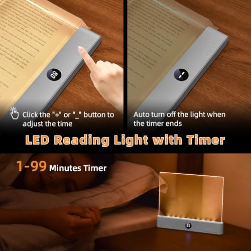 Choudao LED Book Light & Night Light 2 in 1,Dimmable Flat Reading Light - Image 3